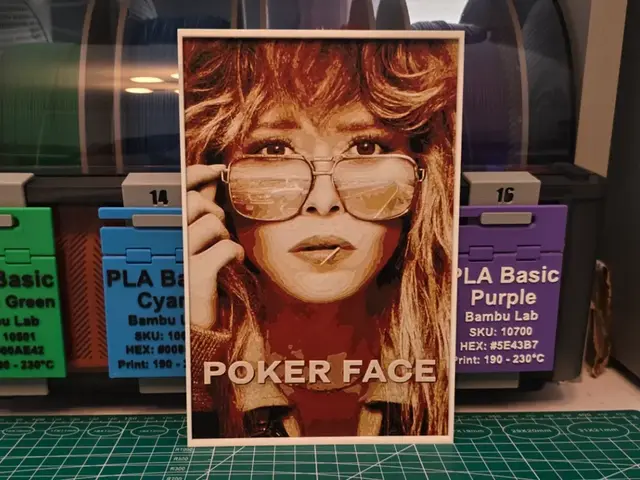 HueForge model: Poker Face Poster - Hueforge Art by Lumpy3D