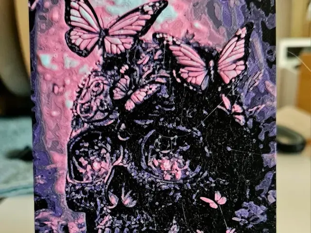 HueForge model: Skull pink/purple by Mano's 3d_Art