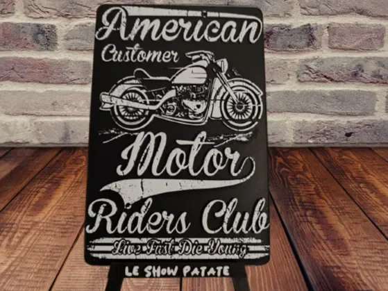 Plaque vintage Moto hueforge by leshowpatate HueForge model: Plaque vintage Moto hueforge by leshowpatate