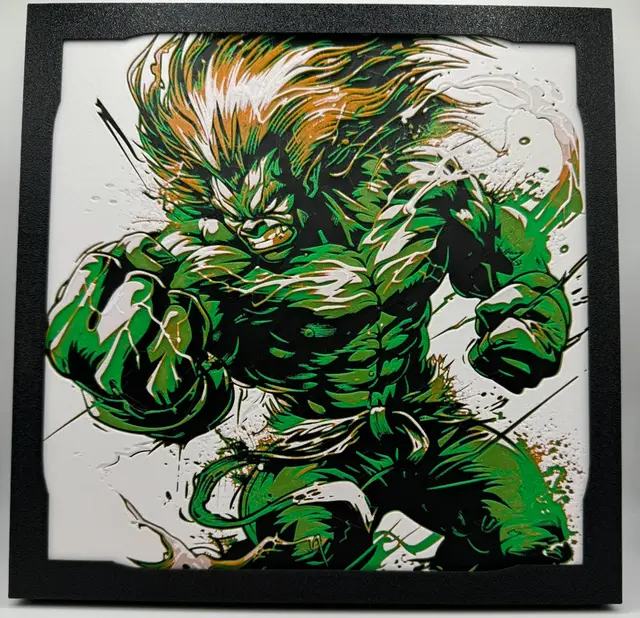 HueForge model: Blanka - Street Fighter Hueforge by Canadian Gamer