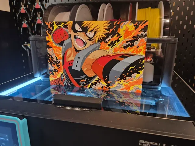 HueForge model: My Hero Academia - Katsuki Bakugo MHA Hueforge by Glitch Kitten