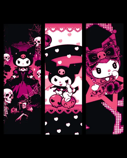 HueForge model: Fan art bookmarks celebrating the dark fun character from Hello Kitty - Kuromi by BooneCo3d