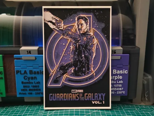 HueForge model: Guardians of the Galaxy Poster - Hueforge Art by Lumpy3D