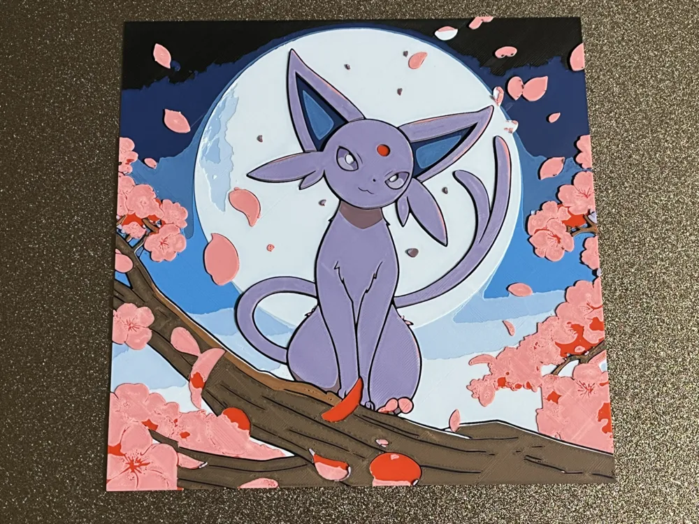 Espeon Pokemon Hueforge by FantasyZ HueForge model: Espeon Pokemon Hueforge by FantasyZ