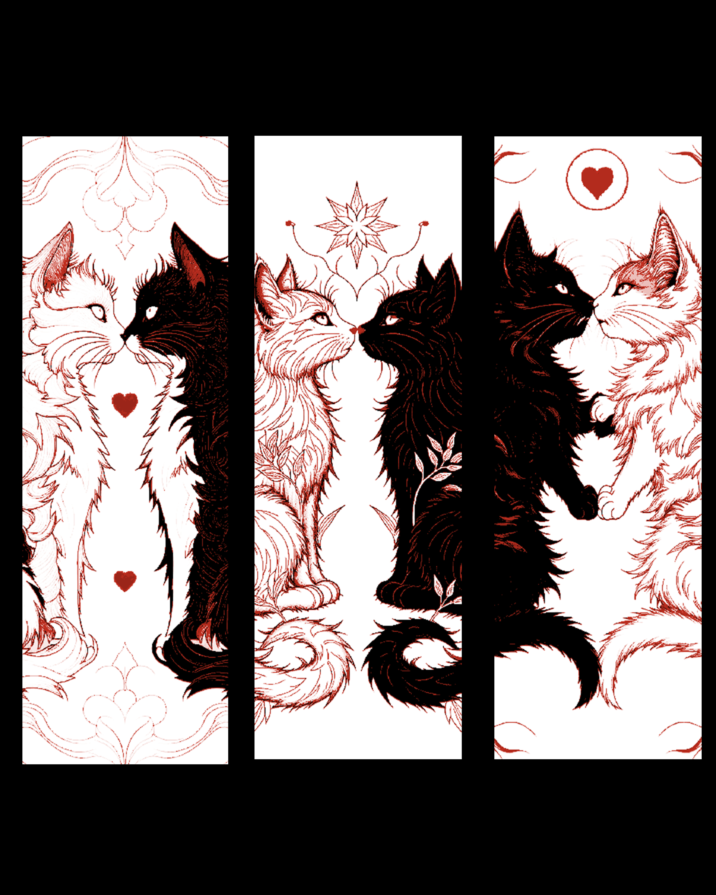 black and white cats can be together - Set of bookmarks by BooneCo3d HueForge model: black and white cats can be together - Set of bookmarks by BooneCo3d