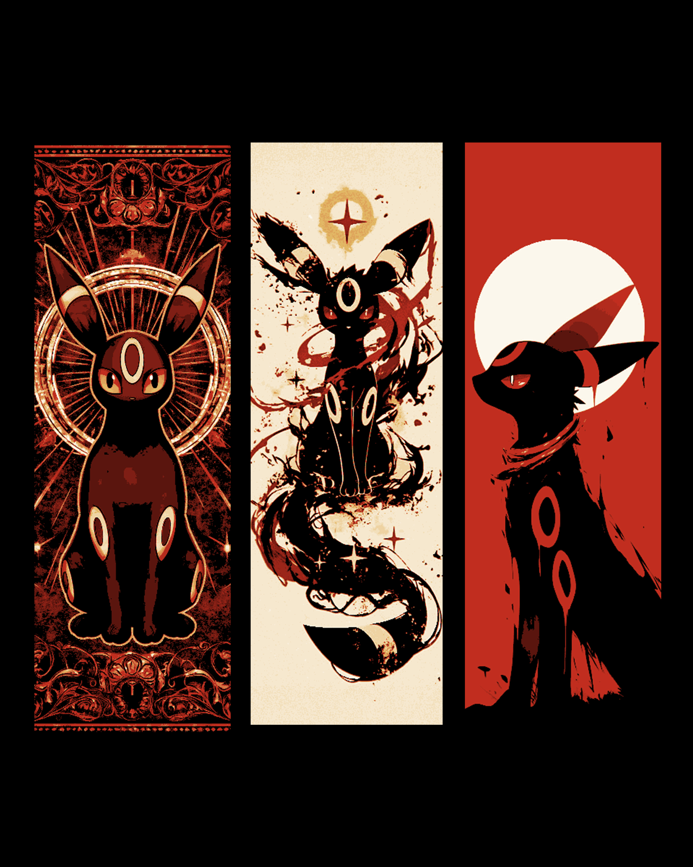Set of Bookmark Designs inspired by the Dark Pokemon Umbreon by BooneCo3d HueForge model: Set of Bookmark Designs inspired by the Dark Pokemon Umbreon by BooneCo3d