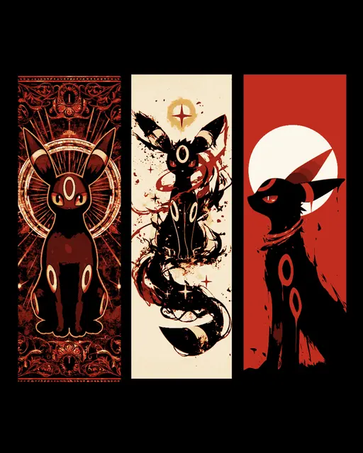 HueForge model: Set of Bookmark Designs inspired by the Dark Pokemon Umbreon by BooneCo3d