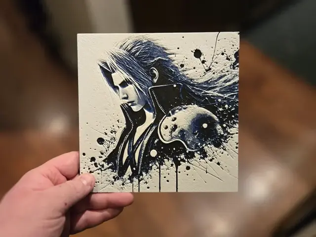HueForge model: Graffiti Sephiroth Hueforge by 3Ree Printing
