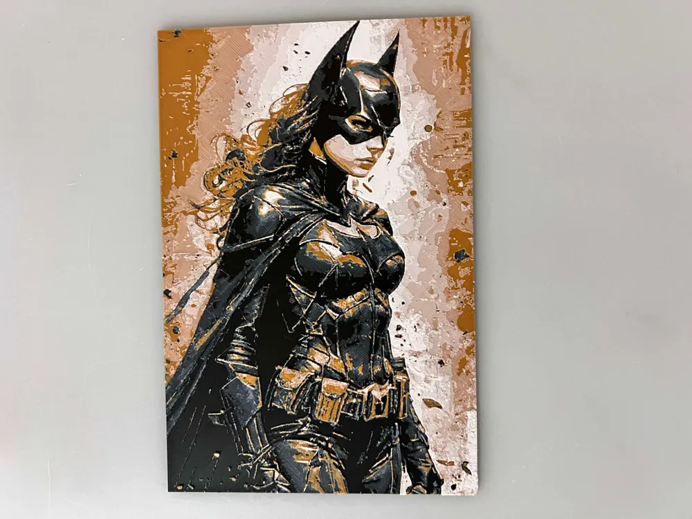 Batgirl by 3djd HueForge model: Batgirl by 3djd