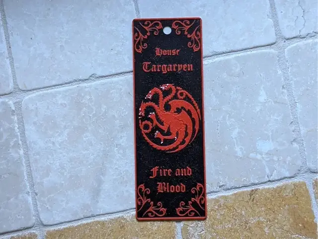 HueForge model: A Game of Throne Bookmark - House Targaryen by suaimondi