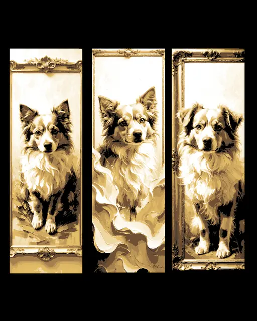 HueForge model: Portraits of a Collie - Loving Dog and pet Tributes - Set of bookmarks by BooneCo3d