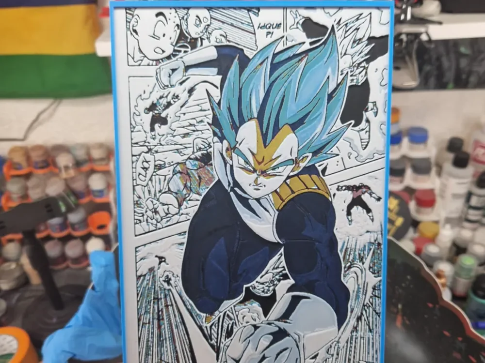 Dragon ball Super - Vegeta Blue Hueforge by Dakiren HueForge model: Dragon ball Super - Vegeta Blue Hueforge by Dakiren