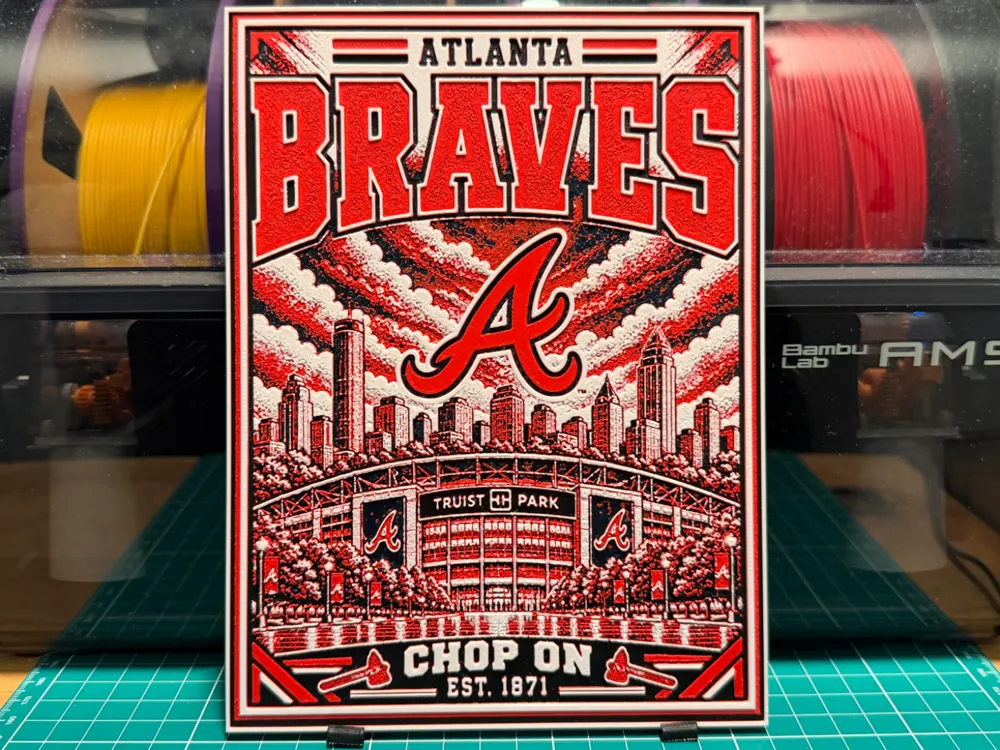 Braves Poster by liv_3d HueForge model: Braves Poster by liv_3d