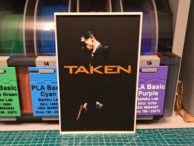 HueForge model: Taken Movie Poster - Hueforge Art by Lumpy3D