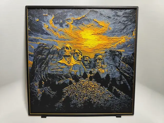 HueForge model: Mount Rushmore Sunset - Hueforge by BeaN