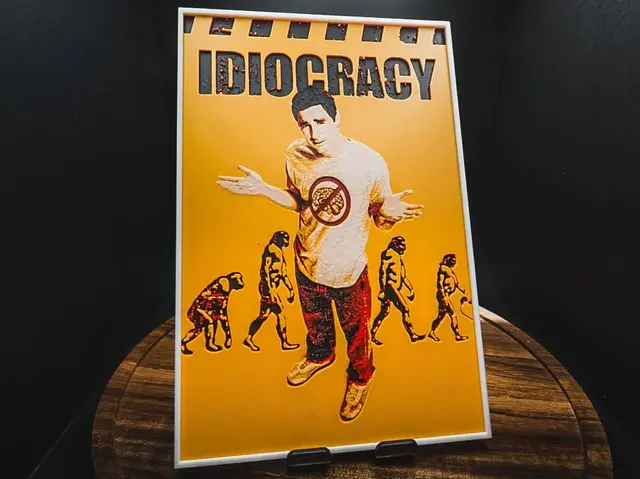 HueForge model: Idiocracy (Movie Poster - HueForge) by HugheCraft