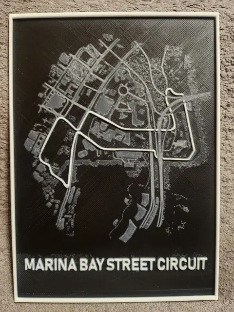 HueForge model: Marina Bay Street Circuit F1 - HueForge by keko