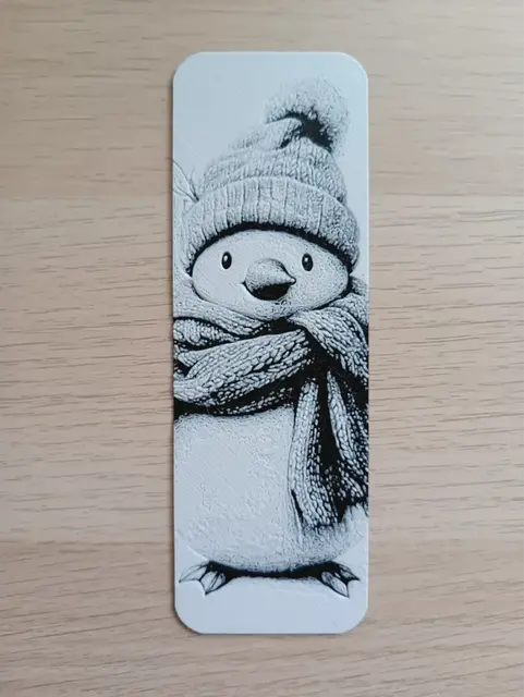 Penguin Snowman Bookmark