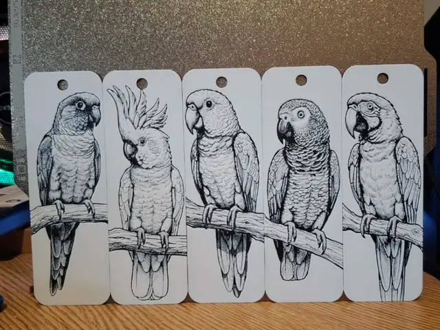 HueForge model: Parrots world - Bookmarks by 3dGlow