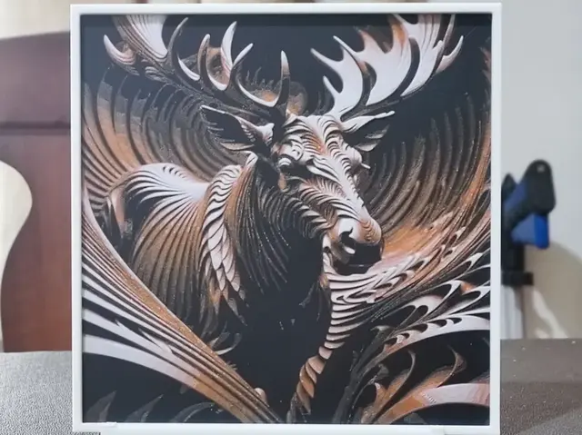 HueForge model: Carved Moose - HueForge 3 Color by BoDad