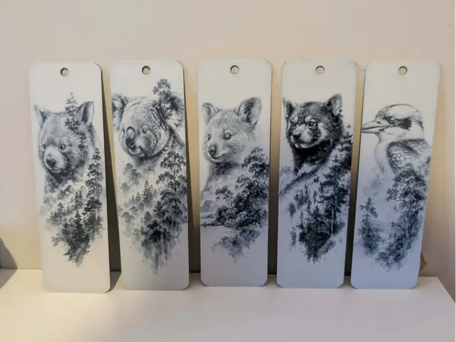 HueForge model: Set of 5 aussie animal bookmarks by 3dGlow