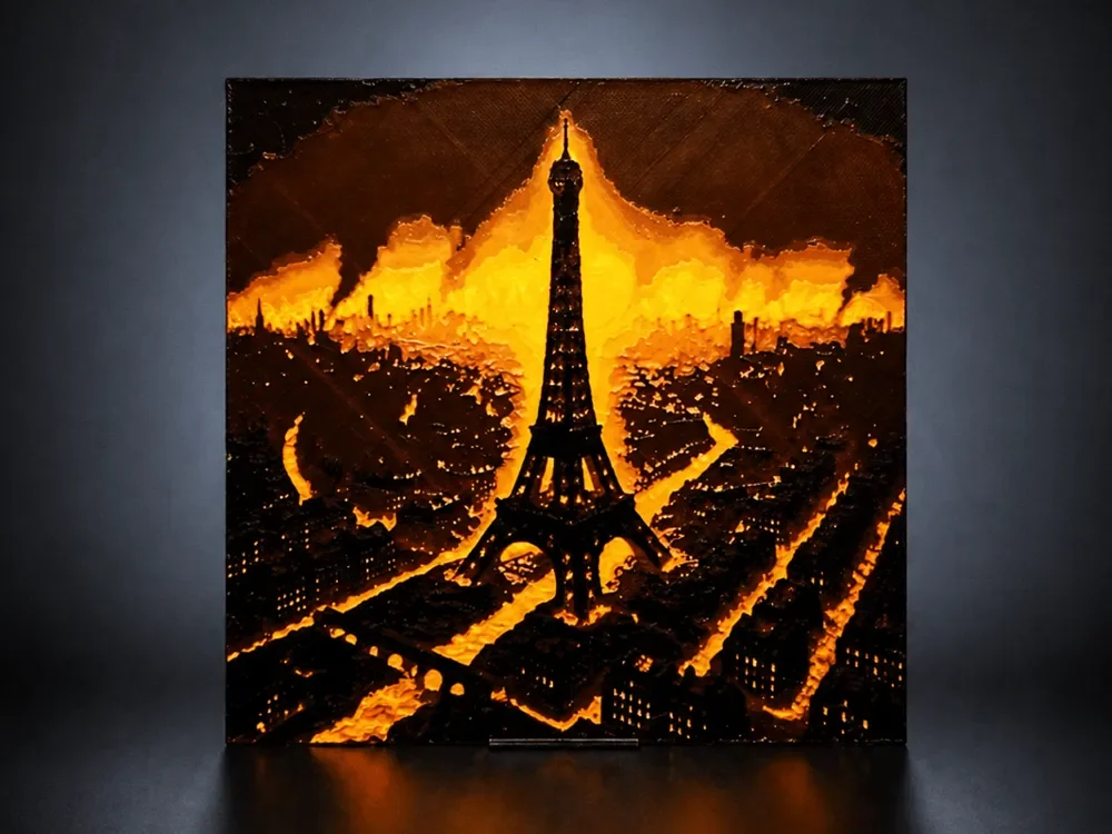 Paris in Flames - The Blazing Heart by Aleksandr HueForge model: Paris in Flames - The Blazing Heart by Aleksandr