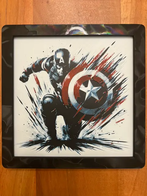 HueForge model: Captain America in Blue by JustBe 3D Printing