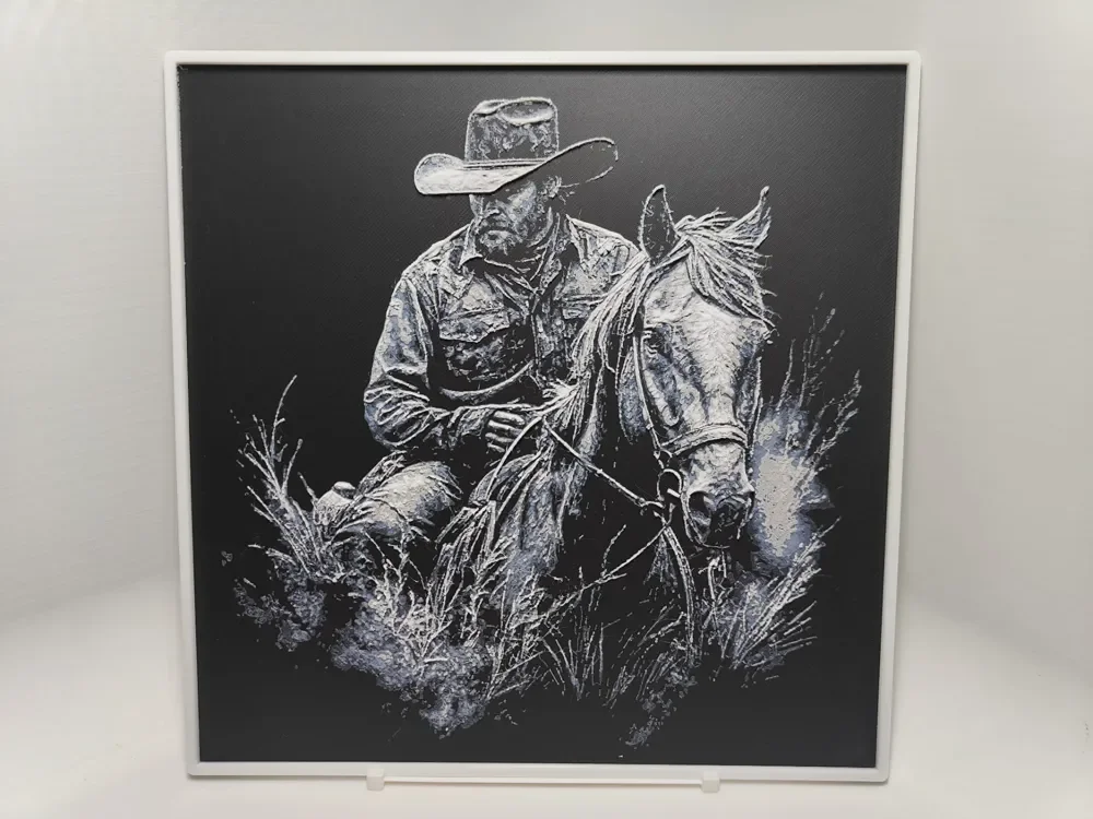 Cowboy on Horse - Hueforge by BeaN HueForge model: Cowboy on Horse - Hueforge by BeaN
