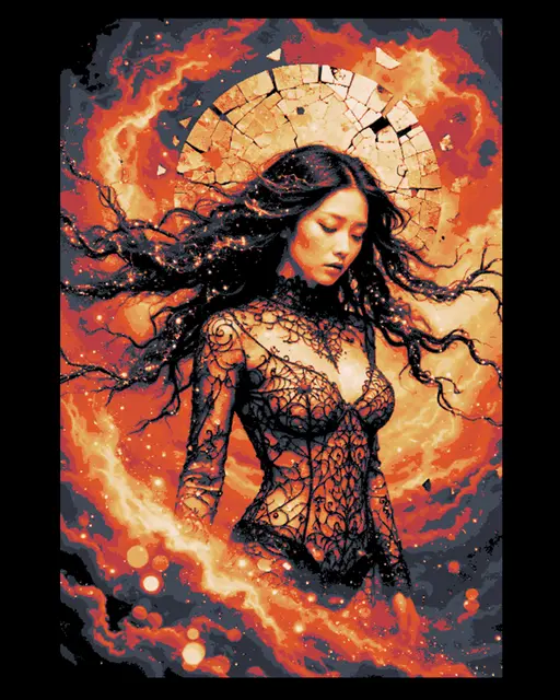 HueForge model: Queen of the the world of Fire and Flames - Hueforge wallart by BooneCo3d