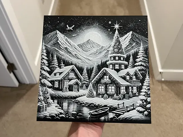 HueForge model: Christmas Cabin Hueforge by RP47 Designs