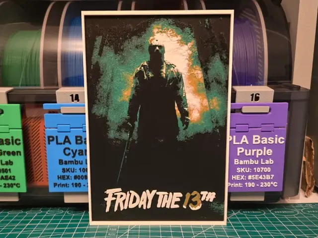 HueForge model: Friday the 13th (2009) Movie Poster- Hueforge Art by Lumpy3D