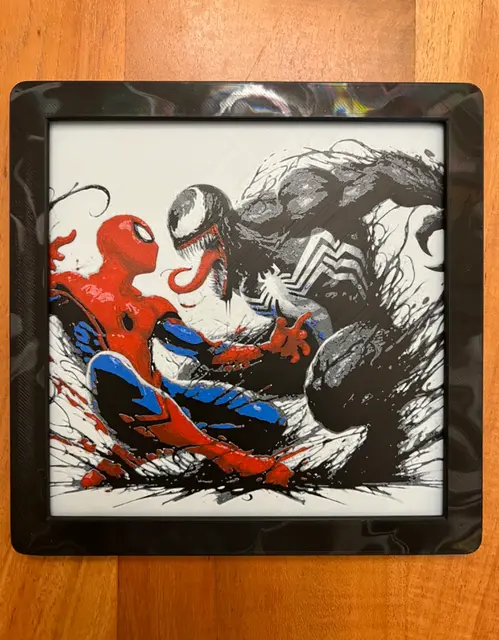 HueForge model: Spiderman Vs Venom(Multi-Color) by JustBe 3D Printing