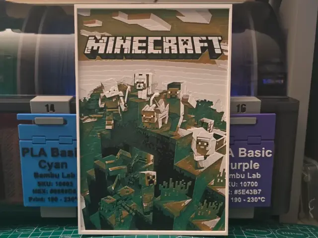 HueForge model: Minecraft Poster - Hueforge Art by Lumpy3D