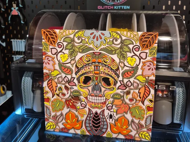 HueForge model: Sugar Skull - 4 Color Hueforge by Glitch Kitten