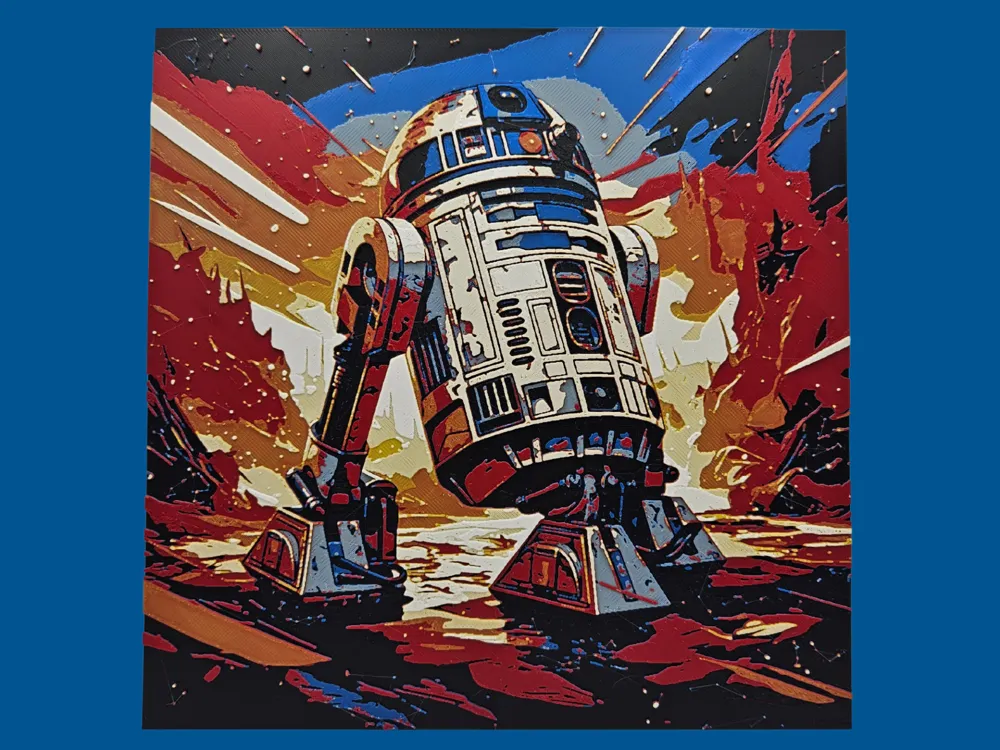R2D2 (Star Wars hueforge) by BusyKikiBee HueForge model: R2D2 (Star Wars hueforge) by BusyKikiBee