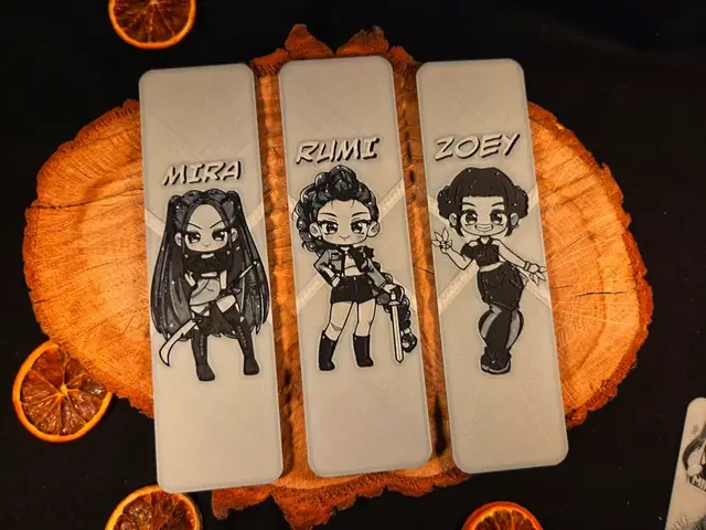 HueForge model: K-pop Demon Hunters Rumi Zoey Mira bookmark set by EternalDesigns3D