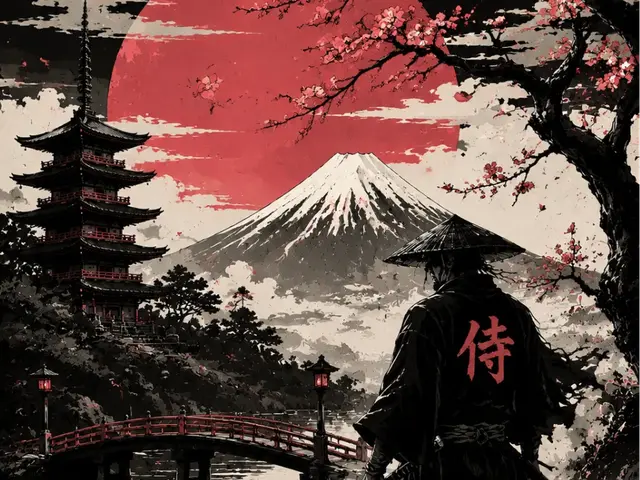 HueForge model: Stylized Japanese Samurai / Japan – EASY PRINT by Hueforge Maker