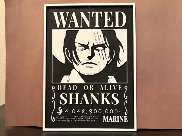 HueForge model: Shanks Wanted Poster - One Piece Hueforge by Estiv