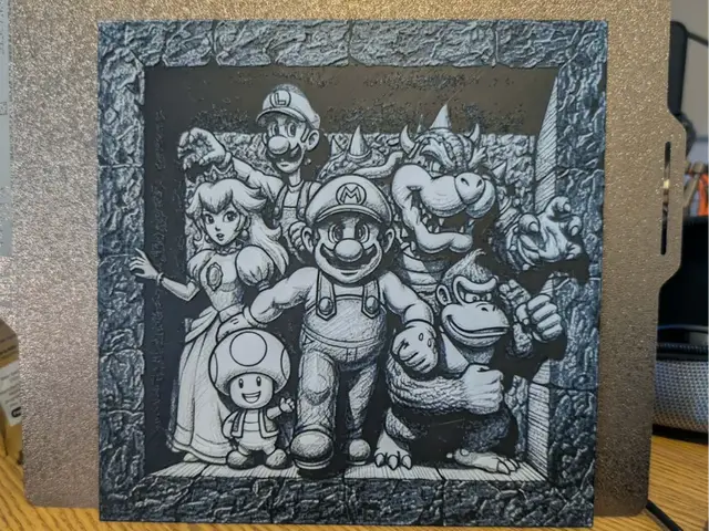 HueForge model: Team Mario - Slate style - Hueforge by 3dGlow