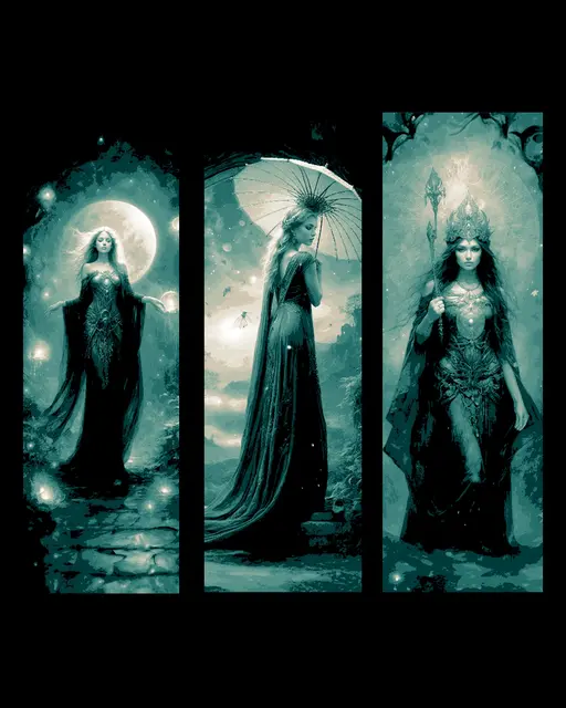 HueForge model: High Fantasy Depictions of a Goddess or Forrest Queen - Set of Bookmarks by BooneCo3d