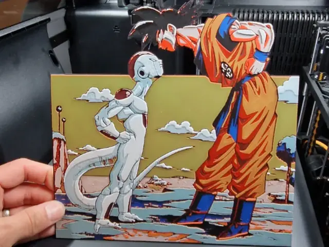 HueForge model: Dragon Ball Z Hueforge - Goku Vs Freeza by Dakiren