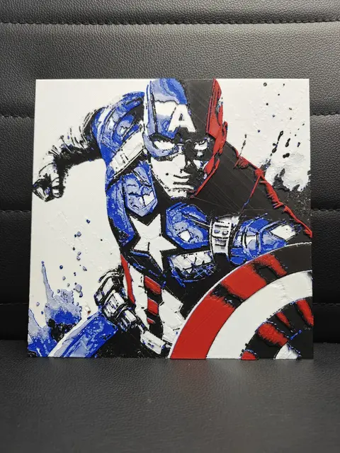 HueForge model: Captain America by TheHueforgeLady