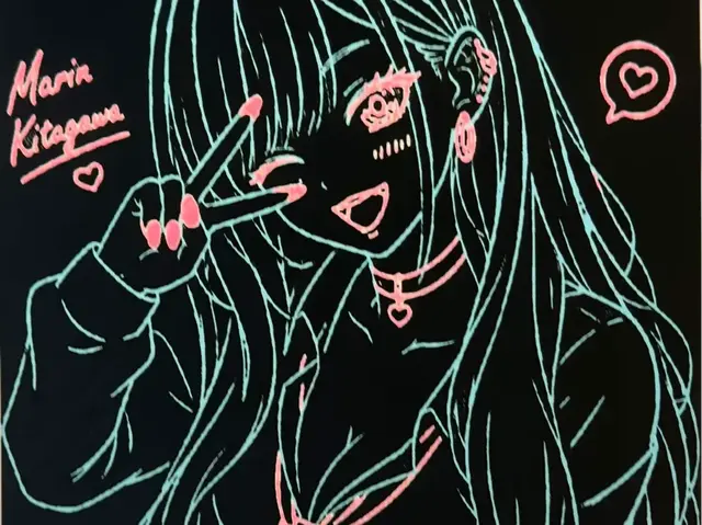 HueForge model: Dress Up Darling - Marin Kitagawa Backlit Lineart by Pretty Okay Prints