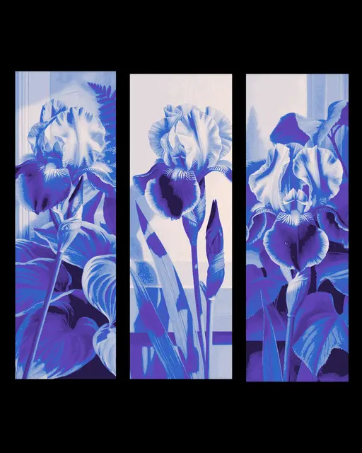 HueForge model: Artistic display of a purple Iris - Set of bookmarks by BooneCo3d
