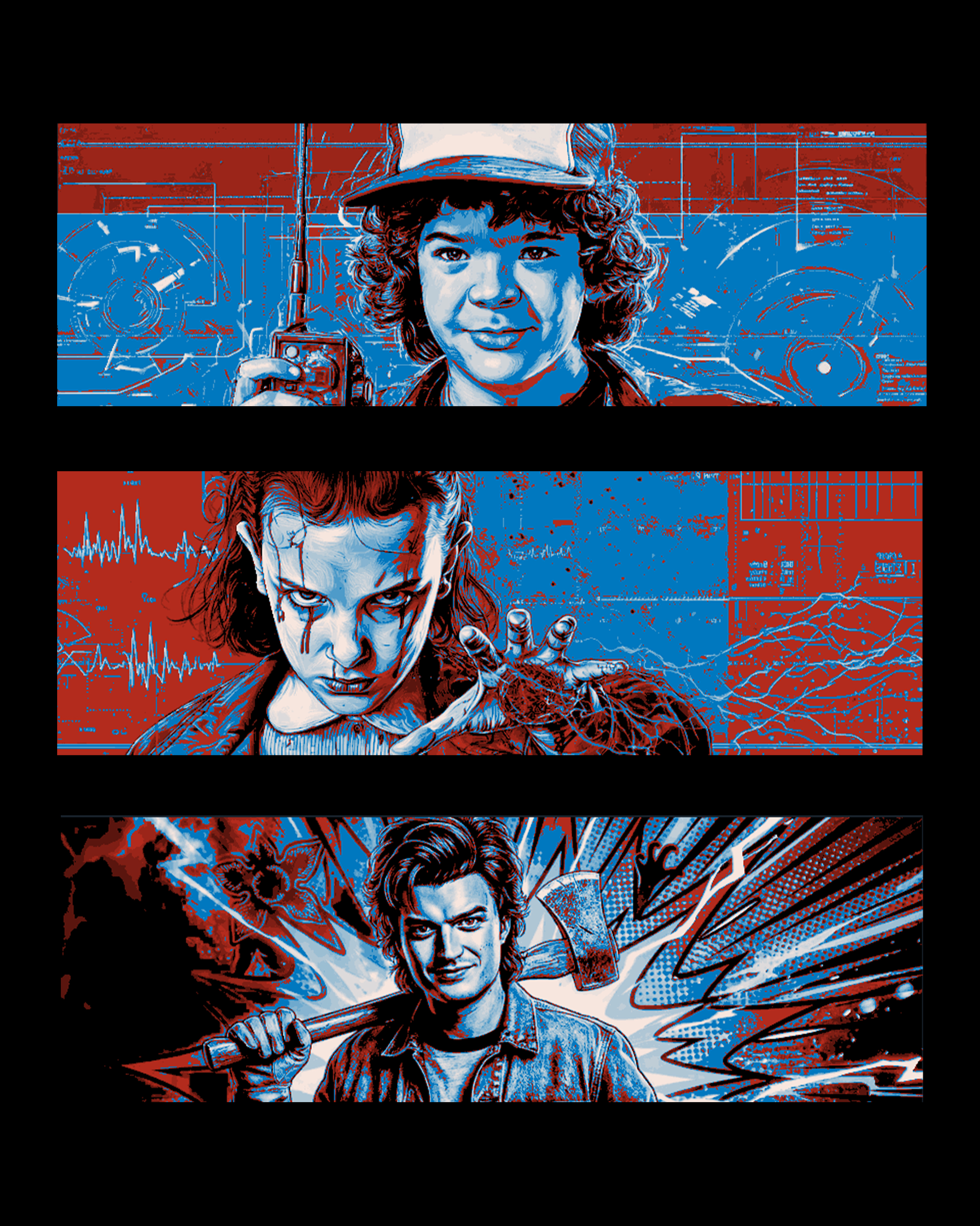 Fan Art Bookmarks for Stranger Things Season 5 by BooneCo3d HueForge model: Fan Art Bookmarks for Stranger Things Season 5 by BooneCo3d