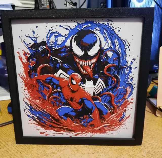 HueForge model: Spider-Man and Venom hueforge 20cm x 20cm hueforge by 3dGlow