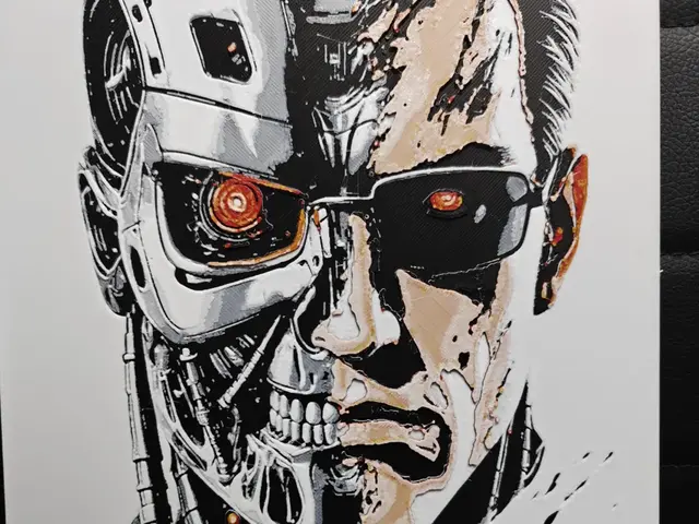 HueForge model: Terminator Close-up Arnold Schwarzenegge by TheHueforgeLady