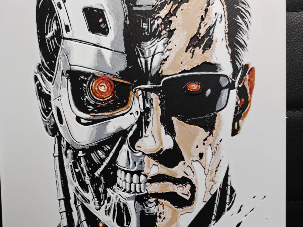 Terminator Close-up Arnold Schwarzenegge by TheHueforgeLady HueForge model: Terminator Close-up Arnold Schwarzenegge by TheHueforgeLady