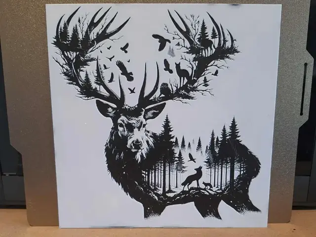HueForge model: Forest deer - 2 colour hueforge - double exposure by 3dGlow