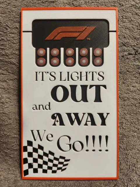 HueForge model: F1 - It's Lights OUT - HueForge by keko